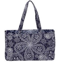 White Flower Mandala Canvas Work Bag by goljakoff