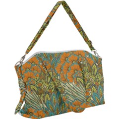 Orange Flowers Canvas Crossbody Bag by goljakoff