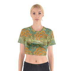 Orange Flowers Cotton Crop Top