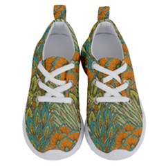 Orange Flowers Running Shoes by goljakoff