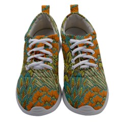 Orange Flowers Athletic Shoes by goljakoff