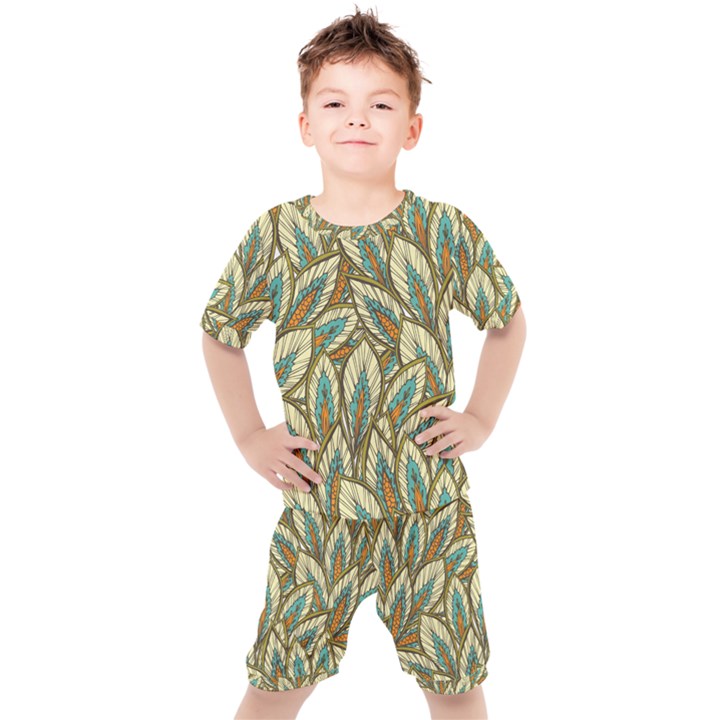 Field leaves Kids  Tee and Shorts Set