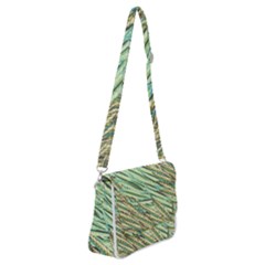 Green Leaves Shoulder Bag With Back Zipper by goljakoff