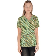 Green Leaves Women s V-neck Scrub Top by goljakoff