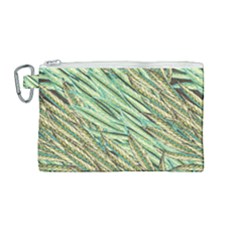 Green Leaves Canvas Cosmetic Bag (medium) by goljakoff