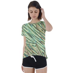 Green Leaves Short Sleeve Foldover Tee by goljakoff