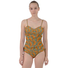 Orange Flowers Sweetheart Tankini Set by goljakoff