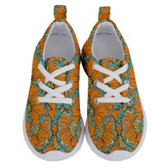 Orange Flowers Running Shoes by goljakoff