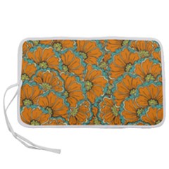 Orange Flowers Pen Storage Case (m) by goljakoff