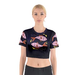 Fish Pisces Astrology Star Zodiac Cotton Crop Top