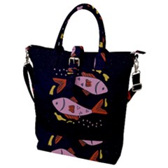 Fish Pisces Astrology Star Zodiac Buckle Top Tote Bag by HermanTelo