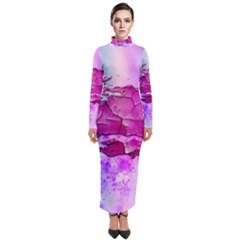 Background Crack Art Abstract Turtleneck Maxi Dress