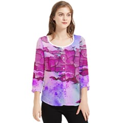 Background Crack Art Abstract Chiffon Quarter Sleeve Blouse by Mariart