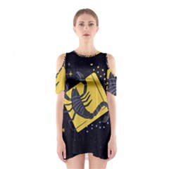 Zodiak Scorpio Horoscope Sign Star Shoulder Cutout One Piece Dress by Alisyart