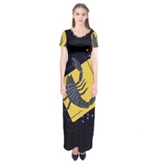Zodiak Scorpio Horoscope Sign Star Short Sleeve Maxi Dress by Alisyart