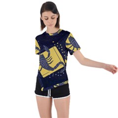 Zodiak Scorpio Horoscope Sign Star Asymmetrical Short Sleeve Sports Tee by Alisyart