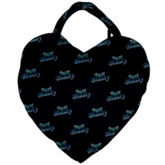 Just Beauty Words Motif Print Pattern Giant Heart Shaped Tote by dflcprintsclothing