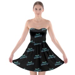 Just Beauty Words Motif Print Pattern Strapless Bra Top Dress by dflcprintsclothing