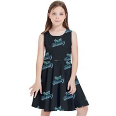 Just Beauty Words Motif Print Pattern Kids  Skater Dress by dflcprintsclothing