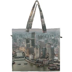 Lujiazui District Aerial View, Shanghai China Canvas Travel Bag by dflcprintsclothing