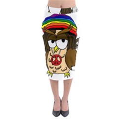  Rainbow Stoner Owl Midi Pencil Skirt by IIPhotographyAndDesigns