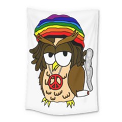 Rainbow Stoner Owl Small Tapestry by IIPhotographyAndDesigns