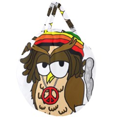  Rainbow Stoner Owl Giant Round Zipper Tote by IIPhotographyAndDesigns