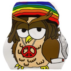  Rainbow Stoner Owl Car Seat Back Cushion  by IIPhotographyAndDesigns