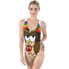 Rainbow Stoner Owl High Leg Strappy Swimsuit by IIPhotographyAndDesigns