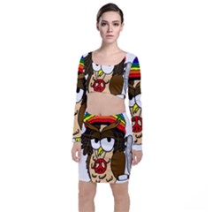  Rainbow Stoner Owl Top And Skirt Sets