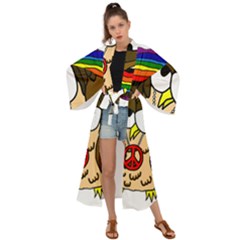  Rainbow Stoner Owl Maxi Kimono by IIPhotographyAndDesigns
