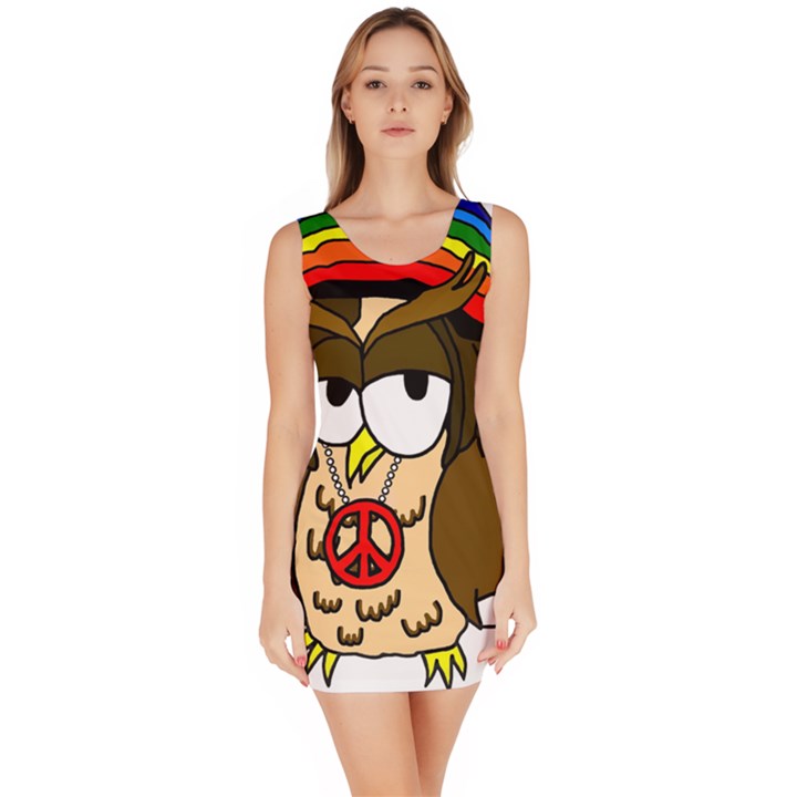  Rainbow Stoner Owl Bodycon Dress