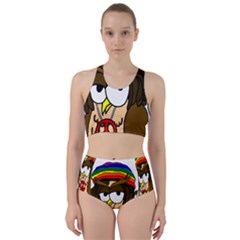  Rainbow Stoner Owl Racer Back Bikini Set