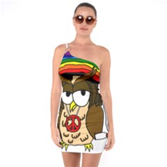  Rainbow Stoner Owl One Soulder Bodycon Dress by IIPhotographyAndDesigns