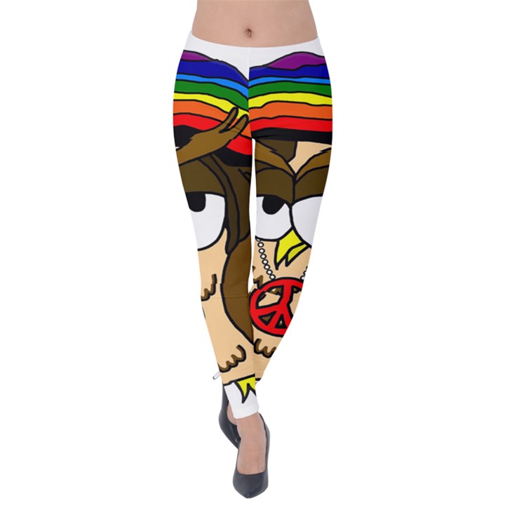  Rainbow Stoner Owl Velvet Leggings