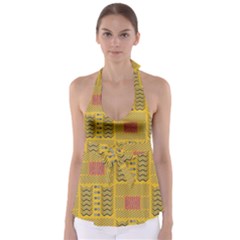 Digital Paper African Tribal Babydoll Tankini Top by HermanTelo