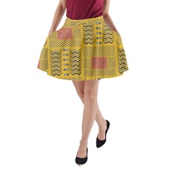 Digital Paper African Tribal A-line Pocket Skirt