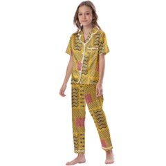 Digital Paper African Tribal Kids  Satin Short Sleeve Pajamas Set