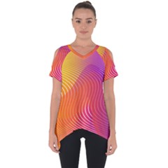 Chevron Line Poster Music Cut Out Side Drop Tee