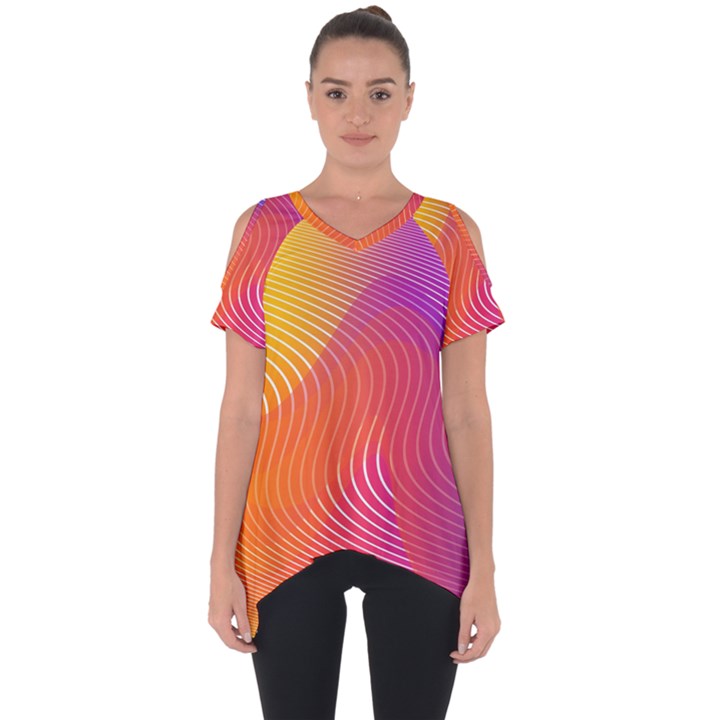 Chevron Line Poster Music Cut Out Side Drop Tee