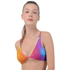 Chevron Line Poster Music Knot Up Bikini Top by Mariart