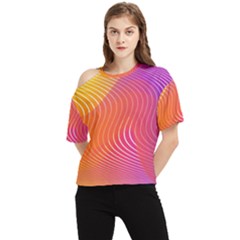 Chevron Line Poster Music One Shoulder Cut Out Tee