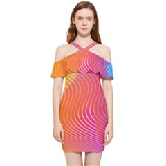 Chevron Line Poster Music Shoulder Frill Bodycon Summer Dress by Mariart