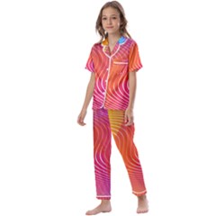 Chevron Line Poster Music Kids  Satin Short Sleeve Pajamas Set