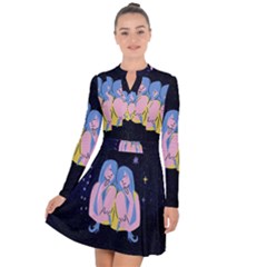 Twin Horoscope Astrology Gemini Long Sleeve Panel Dress