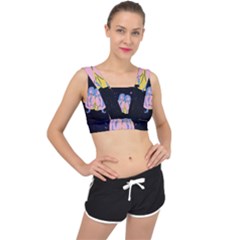 Twin Horoscope Astrology Gemini V-back Sports Bra by Alisyart