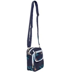 Flower Illustrations Leaves Shoulder Strap Belt Bag