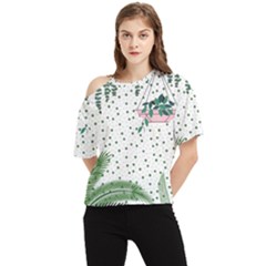 Plants Flowers Nature Blossom One Shoulder Cut Out Tee