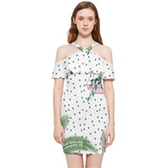 Plants Flowers Nature Blossom Shoulder Frill Bodycon Summer Dress by Mariart
