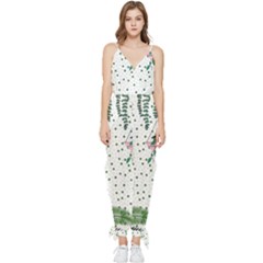 Plants Flowers Nature Blossom Sleeveless Tie Ankle Jumpsuit by Mariart